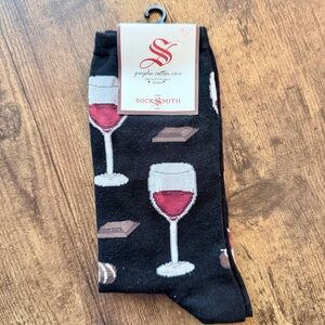 Socksmith Black Wine Glass Pattern Socks